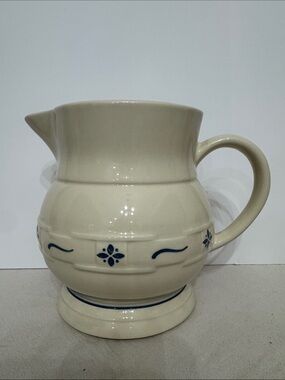 Longaberger Woven Tradition Classic Blue 32oz Pitcher EUC